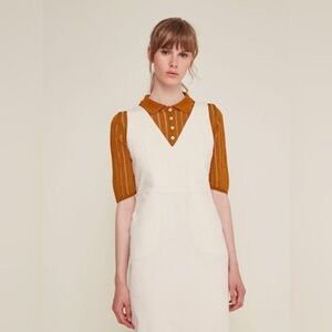 Rita Row NWOT Women's Ribbed Half Sleeve Marena‎ Polo in Mustard Small